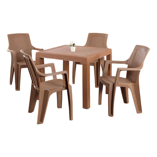 Ela Plastik Ayaklı Masa Takımı Camsız 90x90 cm